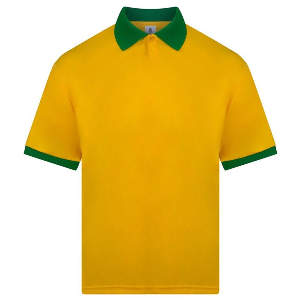 Just Cool Mens AWDis Retro Sports Relaxed Fit Jersey / Yellow/Green